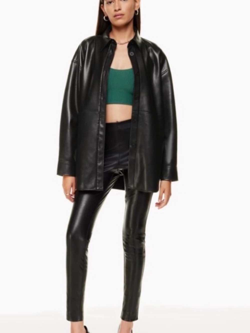Aritzia Babaton Pelli Shirt Jacket in Black. Size Small - Picture 2 of 8